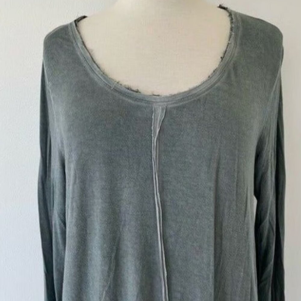 Soft Surroundings Gray Tunic Top Long Sleeve Jersey Women Size Medium Layering